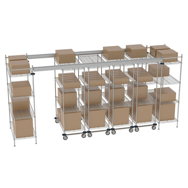 Metro TT16E2448M2448C Super Erecta 16' x 4' Chrome TopTrack Kit