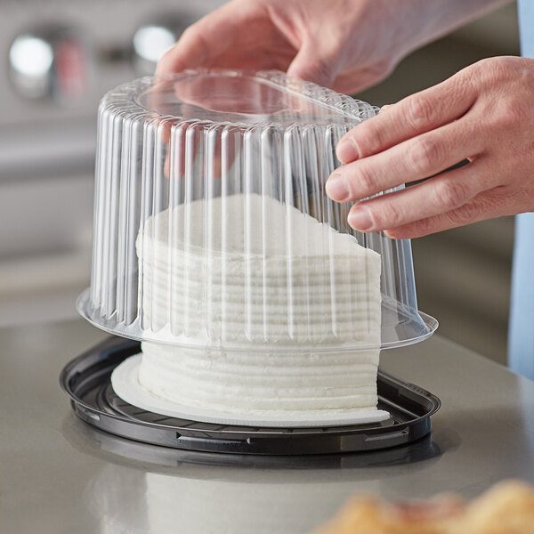 Baker's Mark 8" High Dome Half Cake Container with Dome Lid