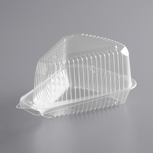 Choice 5" Clear Hinged Slice Container with Medium Dome Lid