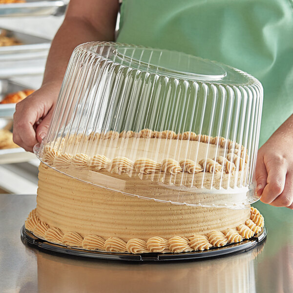 Choice 10" High Dome Cake Display Container with Clear Dome Lid