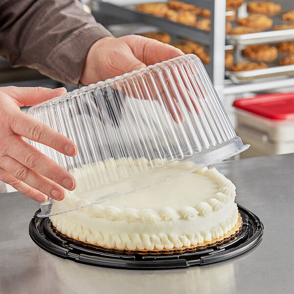 Choice 10" High Dome Cake Display Container with Clear Dome Lid 20/Case