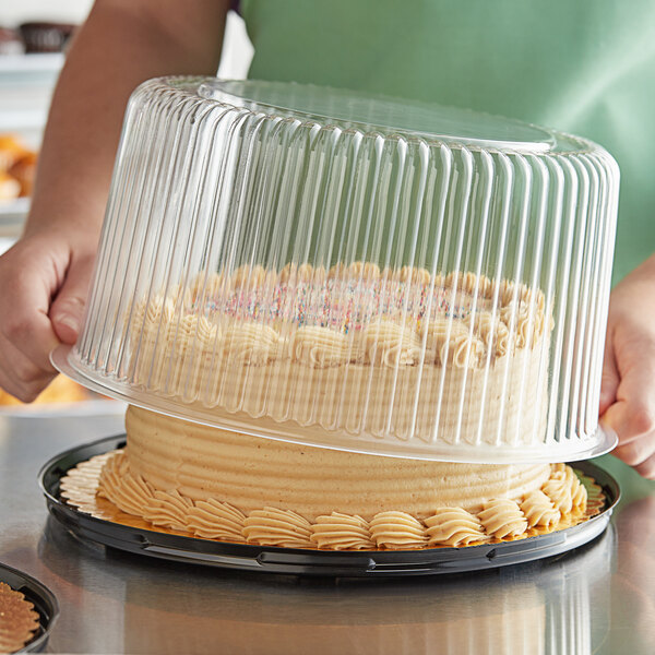 Choice 8" High Dome Cake Display Container with Clear Dome Lid