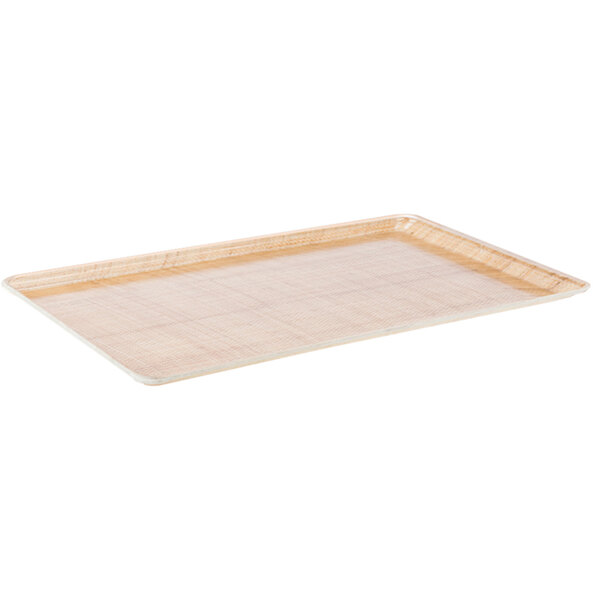 A MFG Tray rattan fiberglass rectangular dietary tray.