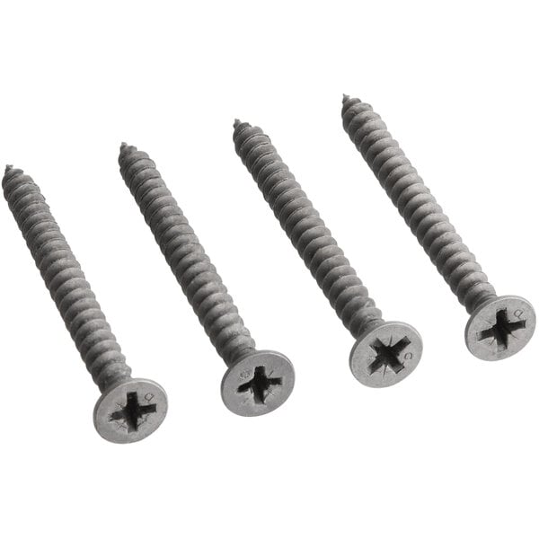 Three Lancaster Table & Seating screws with a cross on the top.