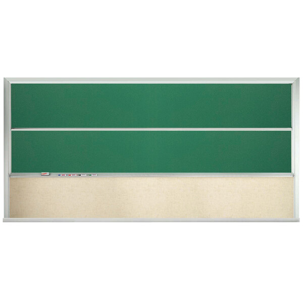 Aarco FFVSU1922 16' x 10' Stationary Marker Board with 2 Vertical