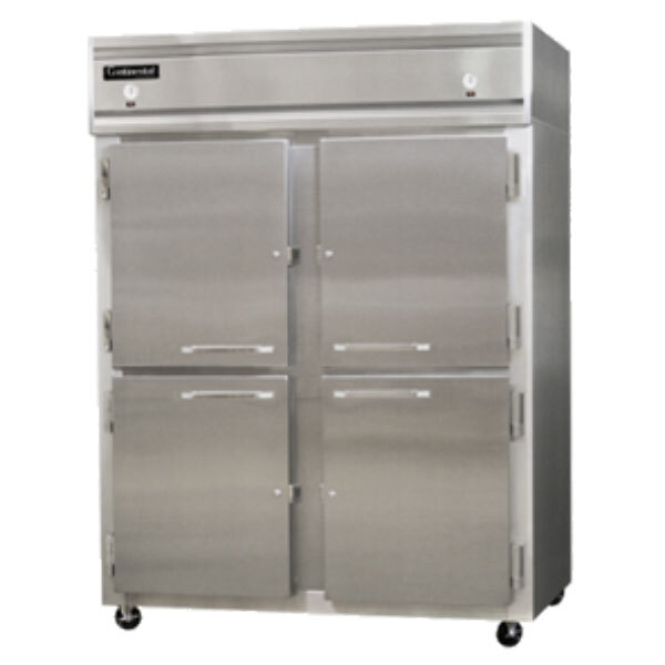 The stainless steel Continental Refrigerator with half doors.