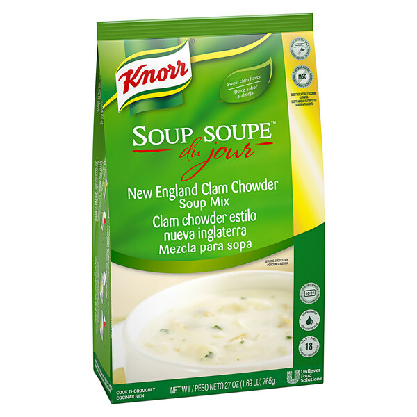 Knorr 27 oz. Soup du Jour Clam Chowder Soup Mix 4/Case