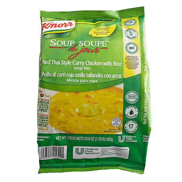 Knorr Soup du Jour Thai Red Chicken Curry w/ Rice Soup Mix 20.6 oz 4/Case