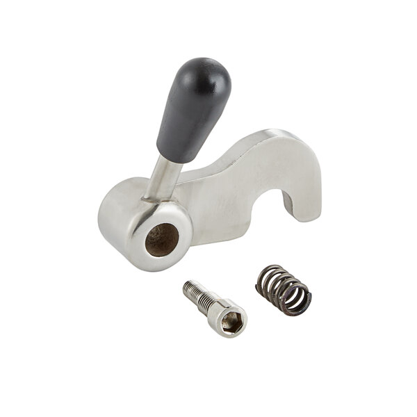 An Avantco right bowl lock handle with screws.