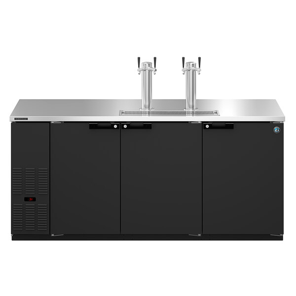 Hoshizaki DD80 Black Double Tap Kegerator Beer Dispenser (4) 1/2 Keg