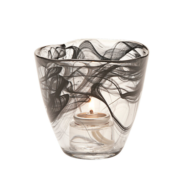 Hollowick 6806BK Wysp Black Glass Votive