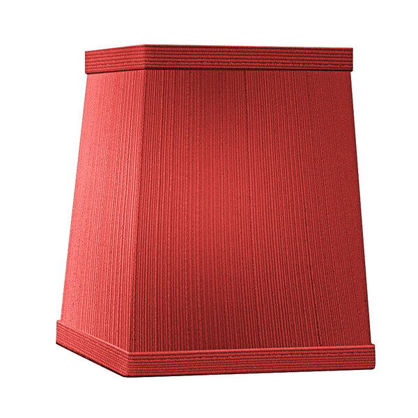 A red square lamp shade.