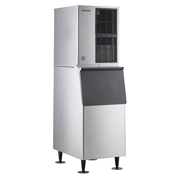 Hoshizaki KML-700MAJ Low Profile 30 Air Cooled Crescent Cube Ice Machine  with Stainless Steel Finish Ice Storage Bin - 658 lb. Per Day, 500 lb.  Storage