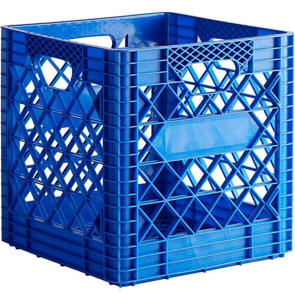 Blue 16 Qt. Customizable Super Square Milk Crate - 14 3/4" x 14 3/4" x 14 7/8"
