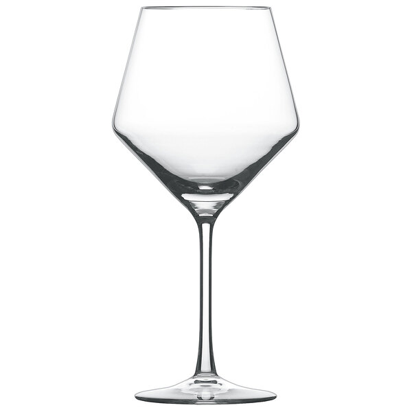 A clear Schott Zwiesel Pure Burgundy wine glass with a stem.