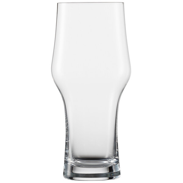 A full shot of a clear Schott Zwiesel Beer Basic Wheat Beer Glass.