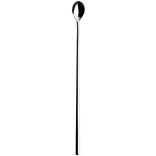 A Sola stainless steel iced tea spoon with a long handle.