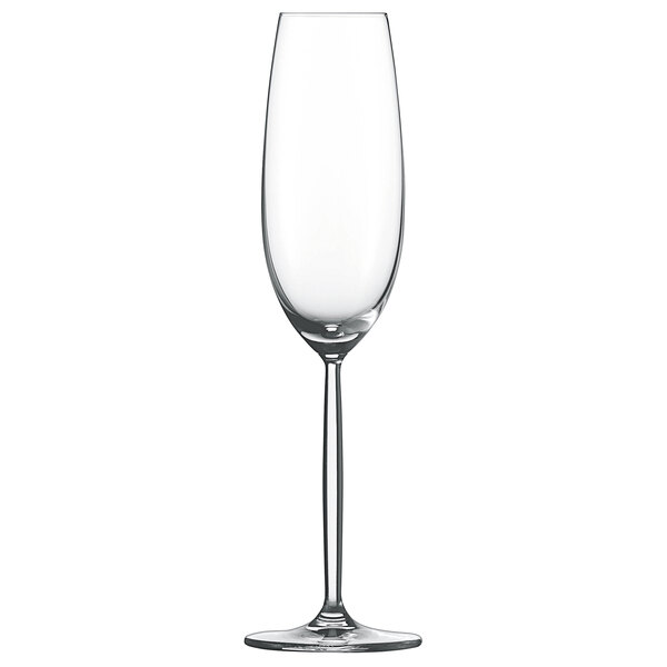 A clear Schott Zwiesel Diva wine glass with a stem.