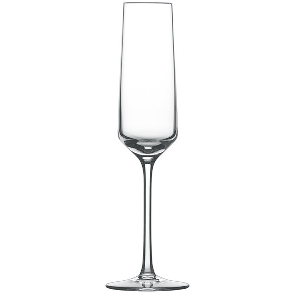 A clear Schott Zwiesel Pure wine glass with a stem.
