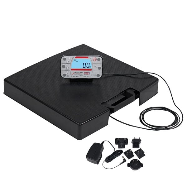 Cardinal Detecto APEX-RI-AC 600 lb. Portable Digital Clinical Scale with Remote Indicator and AC Adapter