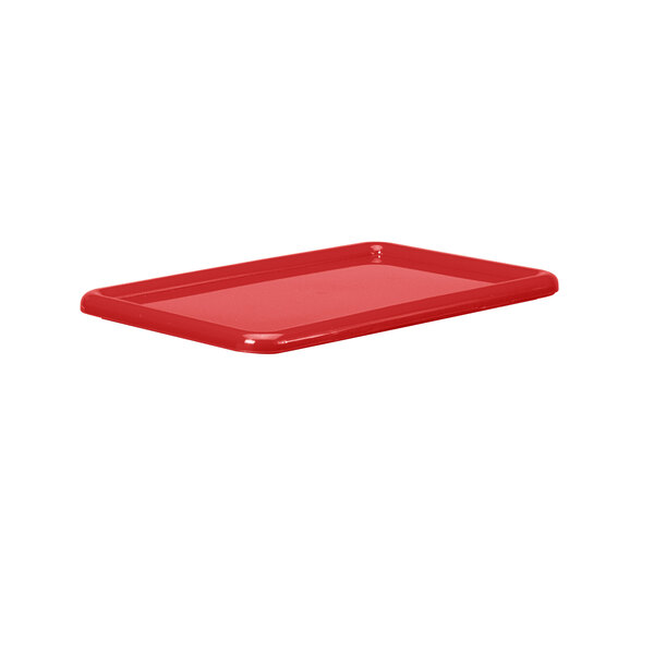 A red plastic Jonti-Craft cubbie tray lid.
