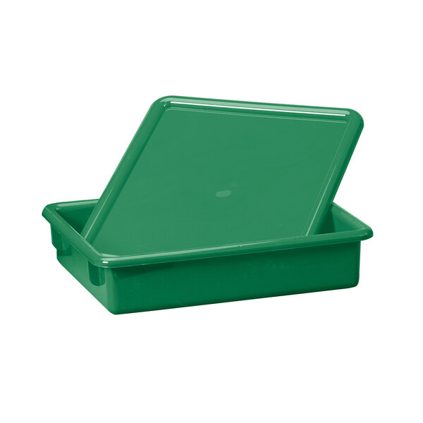 A green plastic paper tray by Jonti-Craft.