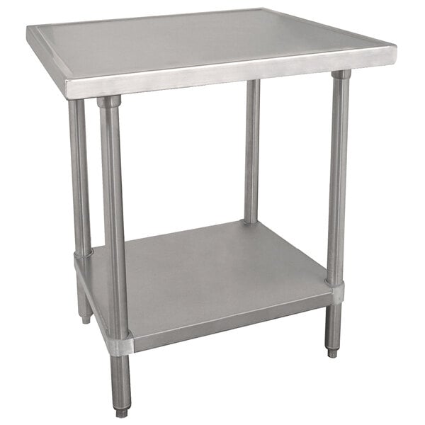 Advance Tabco VLG-363 36" x 36" 14 Gauge Stainless Steel Work Table with Galvanized Undershelf