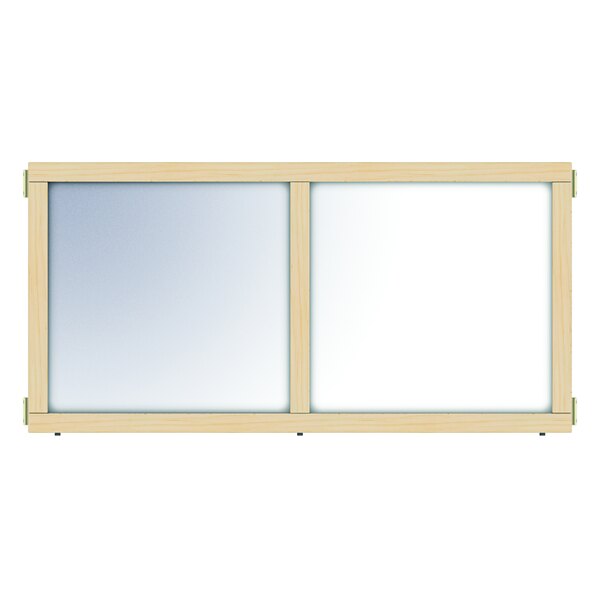 A T-Height mirror panel with a wooden frame.