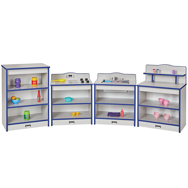 Blue Jonti-Craft Rainbow Accents 2427JCWW003 Toddler Kitchen Cupboard 