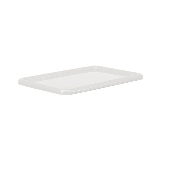 A white tray with a white background.