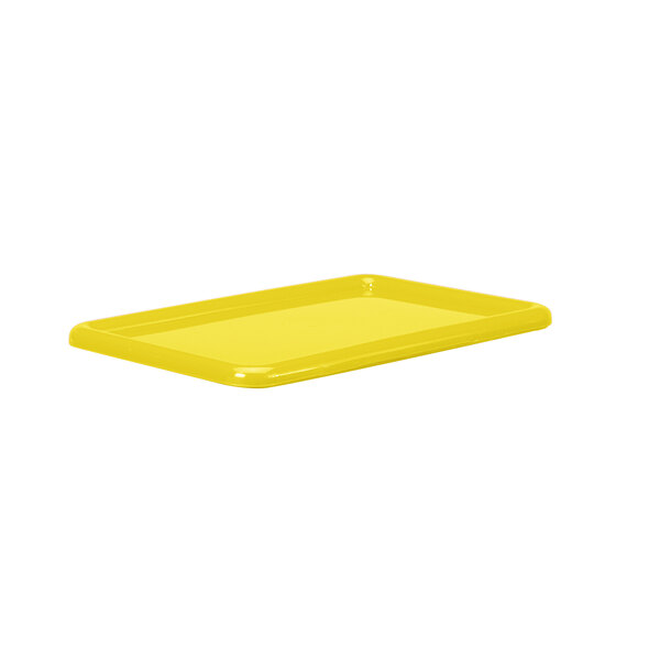 A yellow rectangular Jonti-Craft tray lid.