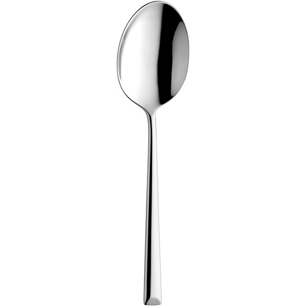 An Amefa Metropole stainless steel vegetable spoon with a long handle.