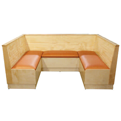 American Tables & Seating AS36-WBB-PS-1/2 Bead Board Back Platform Seat 1/2 Circle Wood Corner Booth - 36" High