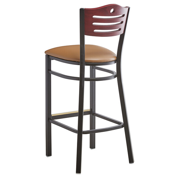 Lancaster Table & Seating Black Finish Bistro Bar Stool with Light