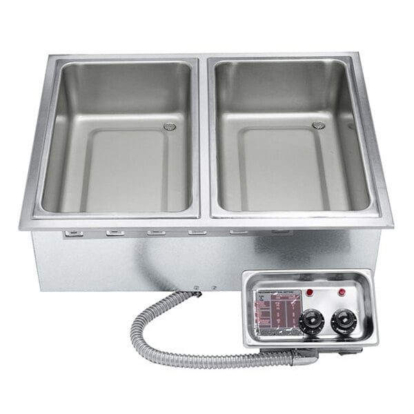APW Wyott HFW-2D Insulated Two Pan Drop In Hot Food Well with Drain