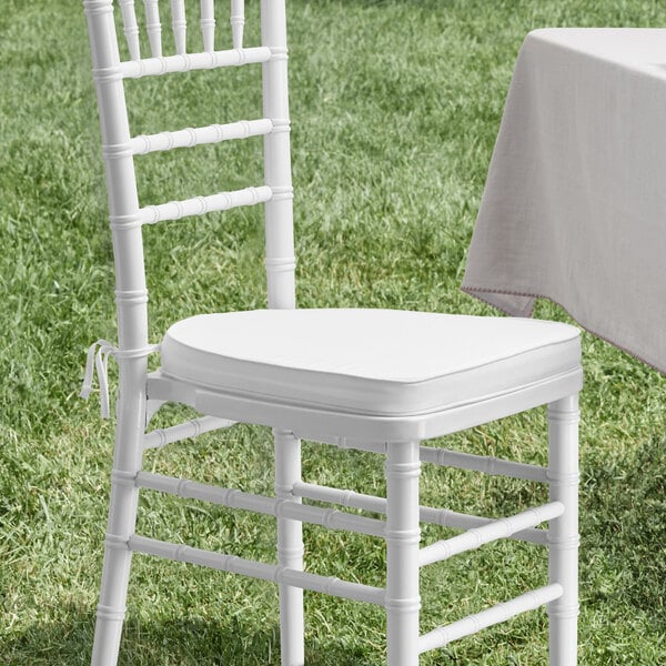 Lancaster Table & Seating White Chiavari Chair Cushion with Ties - 2 Thick