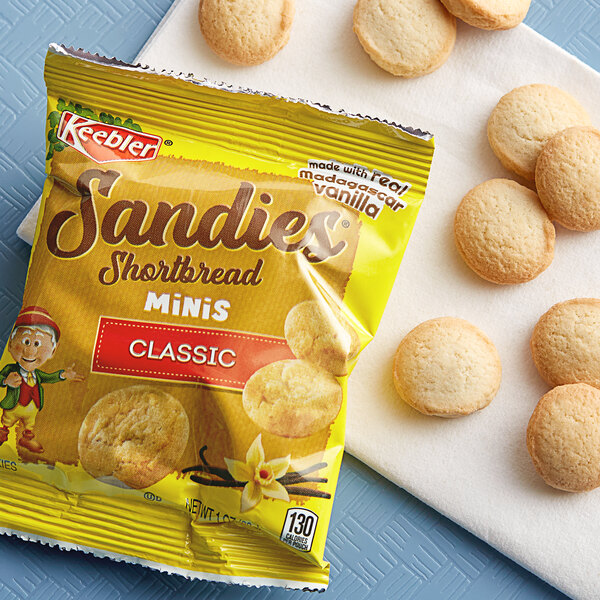 Keebler Mini Sandies 1 oz. Shortbread Cookie Snack Pack - 100/Case