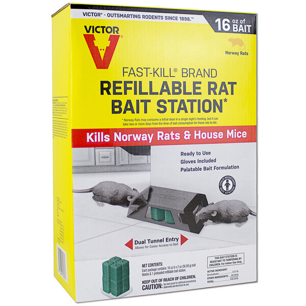 Victor Pest M930 FastKill Refillable Rat Bait Station with 1 Station PreFilled with 2 Baits
