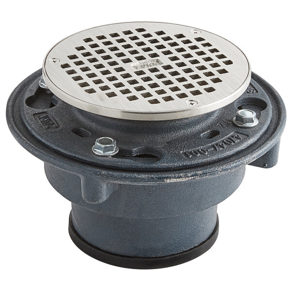 Zurn Elkay ZN415-3NL-6B-P Cast Iron Floor Drain with 6