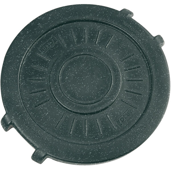 A black Toter flat lid with a circular hole.