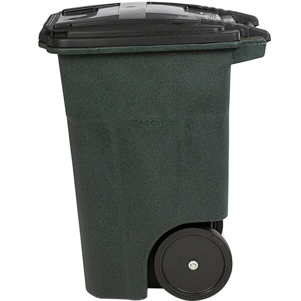 48 Gal Greenstone Trash Can With Wheels And Attached Lid Special