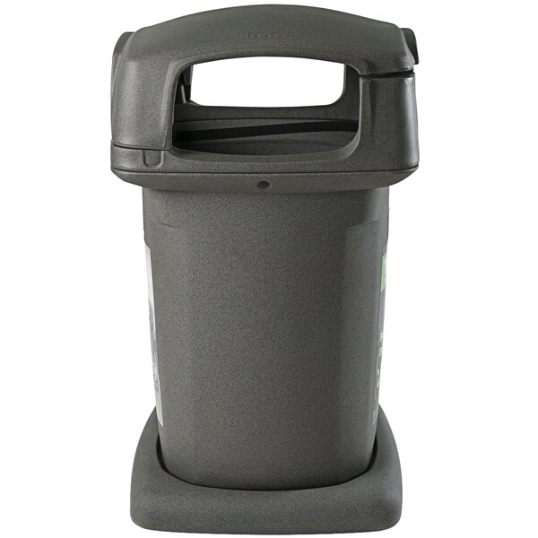 Toter 860GB-35865 60 Gallon Graystone Square Trash Can with Dome