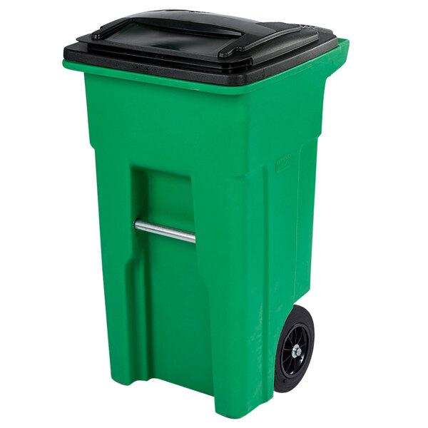 Toter 32 Gal. Lime Green Organics Trash Can with Wheels and Lid ACG32