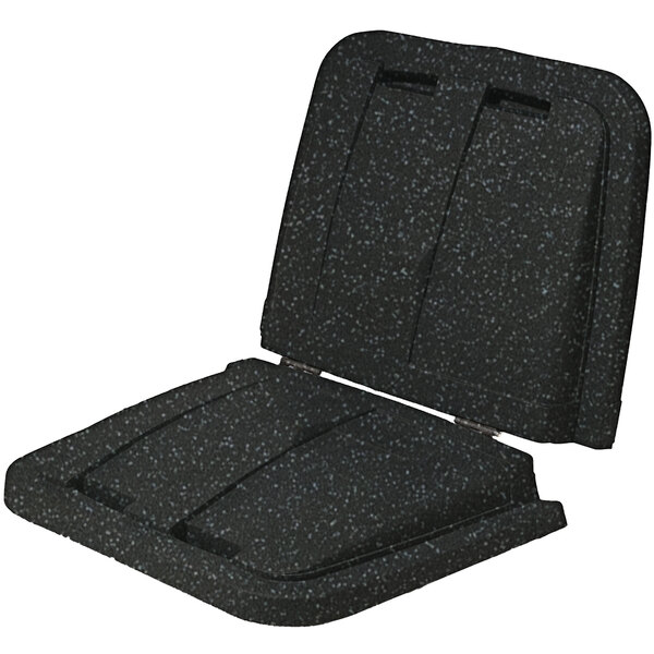A black foam seat with black straps.