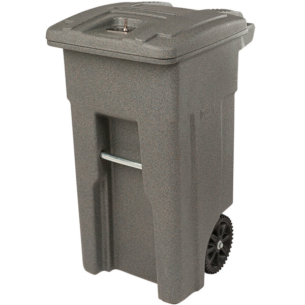 Toter CDA3200GST 32 Gallon Graystone Rectangular Wheeled Secure