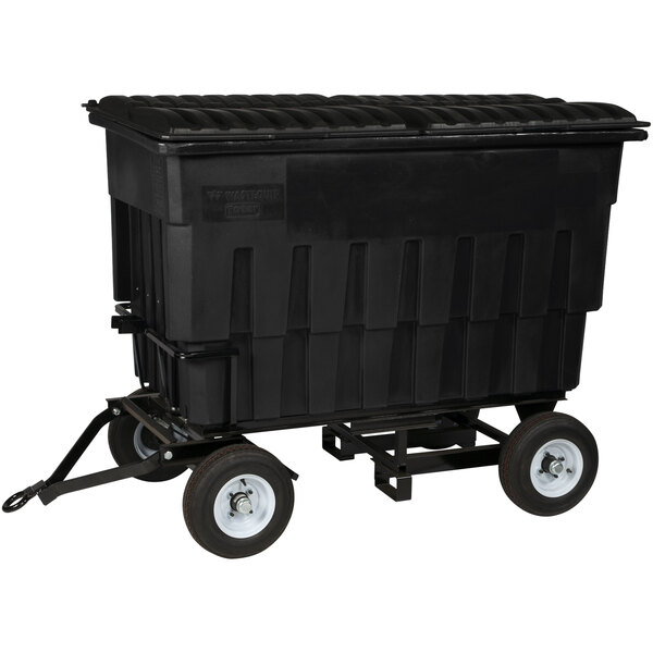 A black Toter container on wheels.