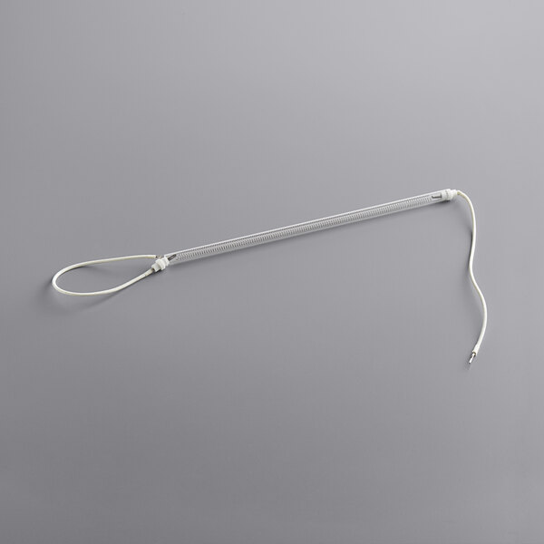 A long silver metal rod with a hook on the end.
