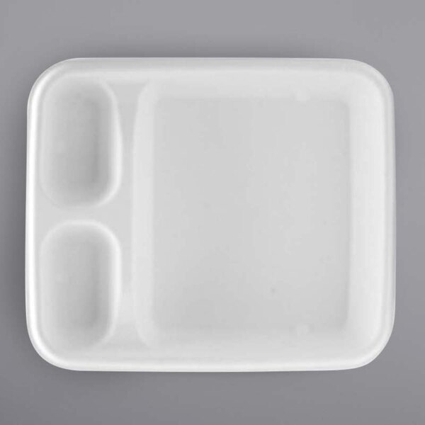 Fineline 42RCT79S3 Conserveware 7" x 9" Bagasse 3 Compartment Nacho Tray - 500/Case