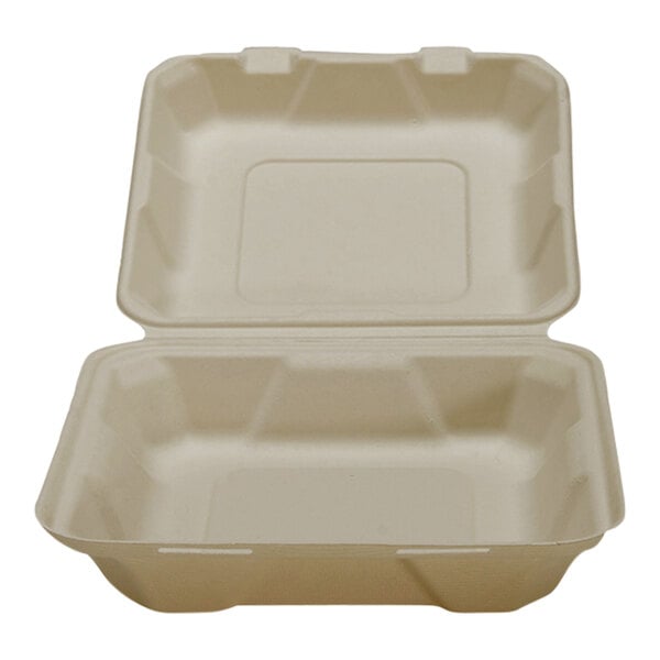 Fineline 43SH8 Conserveware 8" x 8" x 2 1/2" Bagasse Low Take-Out Container - 200/Case