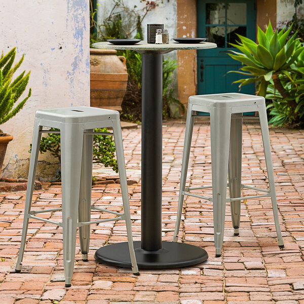 Bar Height Column Outdoor Table Base, 22 Outdoor Bar Stools